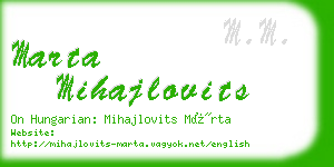 marta mihajlovits business card